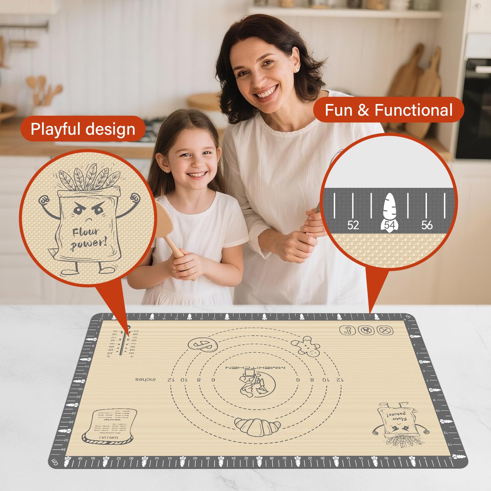 Mat de silicona Mimekitchen con bordes redondeados para manejo seguro
