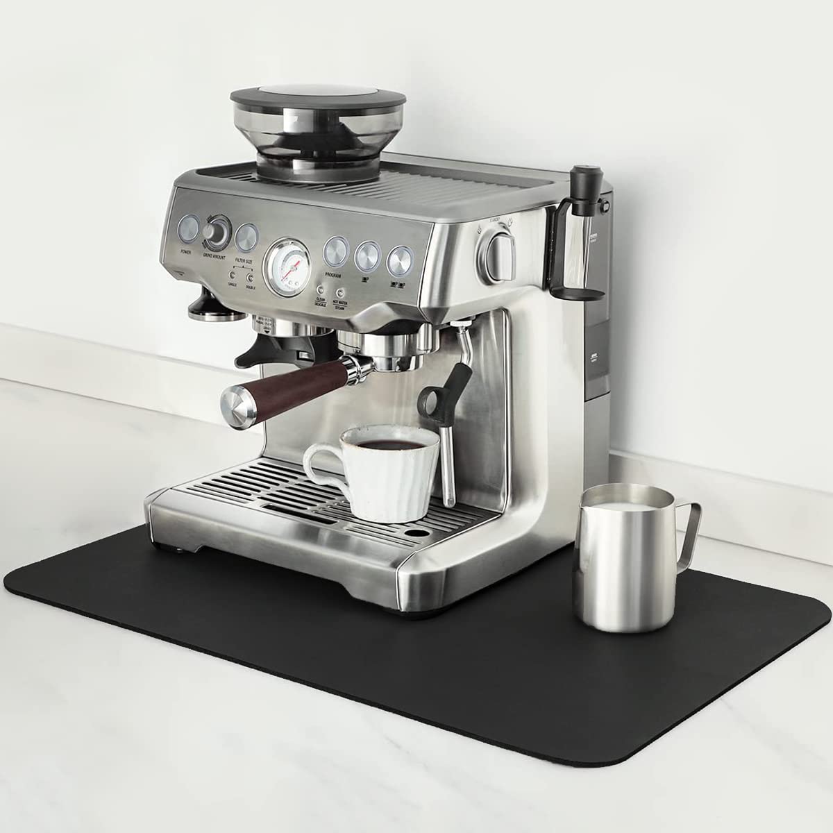 MIMORE alfombrilla de café 17x30 negro bajo cafetera protege la encimera