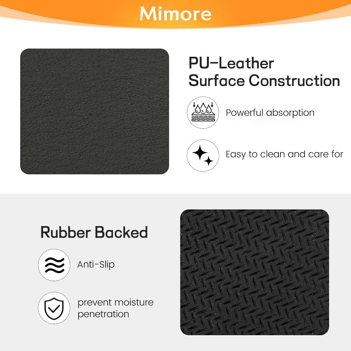 MIMORE alfombrilla con absorción potente captura derrames rápidamente