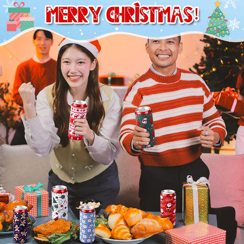 Fundas Mimorou 12oz con árbol navideño, diseño decorativo y protección.