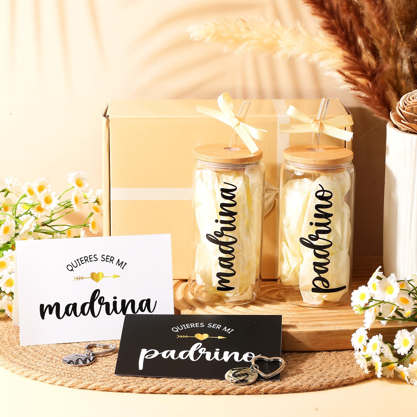 Mimorou llaveros elegantes para madrina y padrino