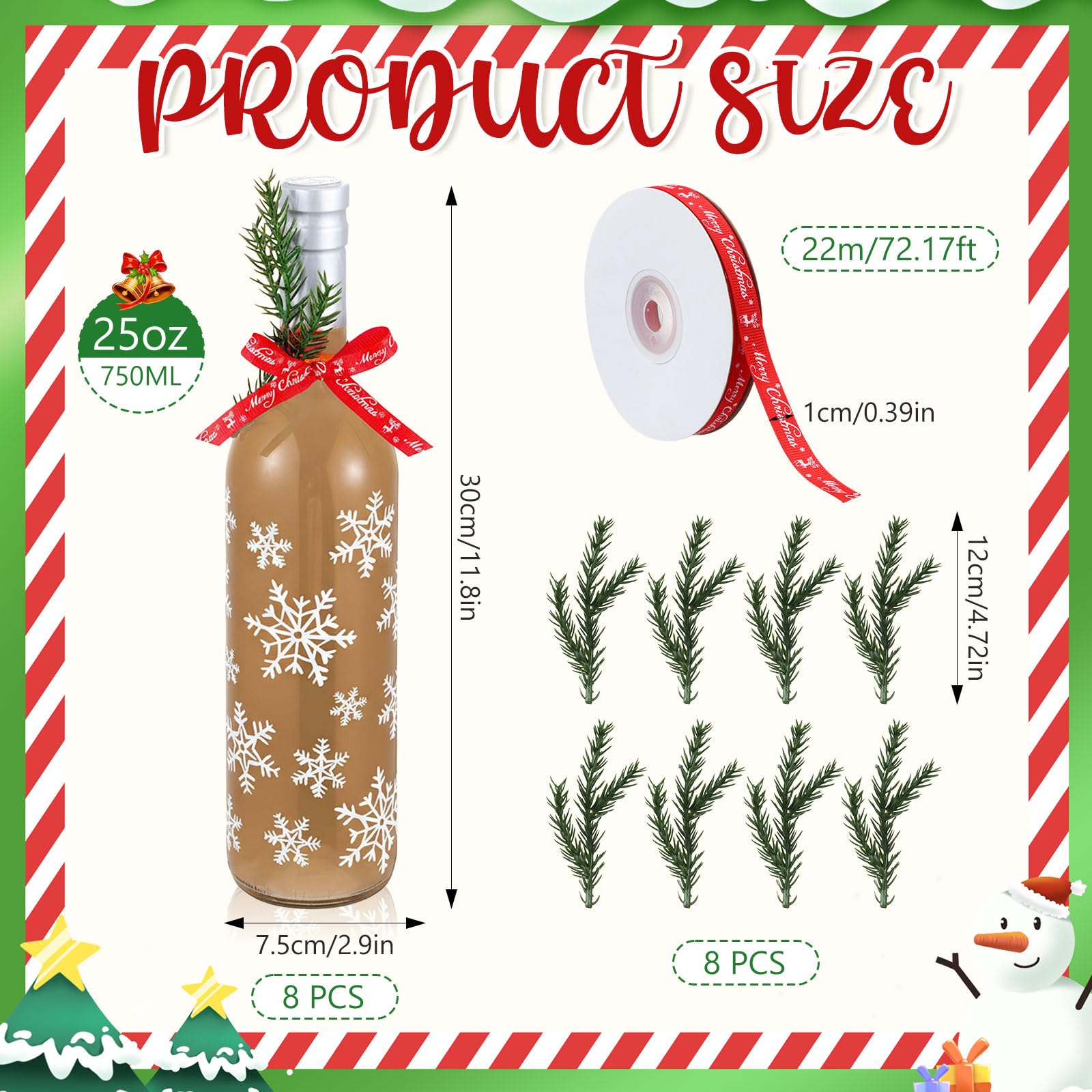 Presentación de 8 botellas Mimorou para Navidad en una caja.
