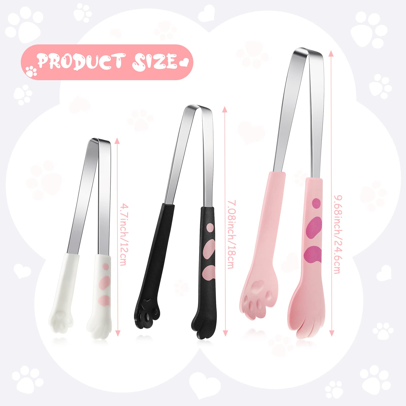 Pinzas Mimorou gato 18 cm, ideales para servir bollos o bocadillos.