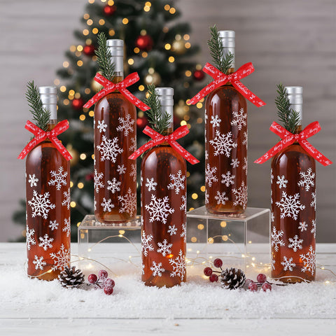 Botellas de vidrio Mimorou 750 ml listas para bebida y decoración.