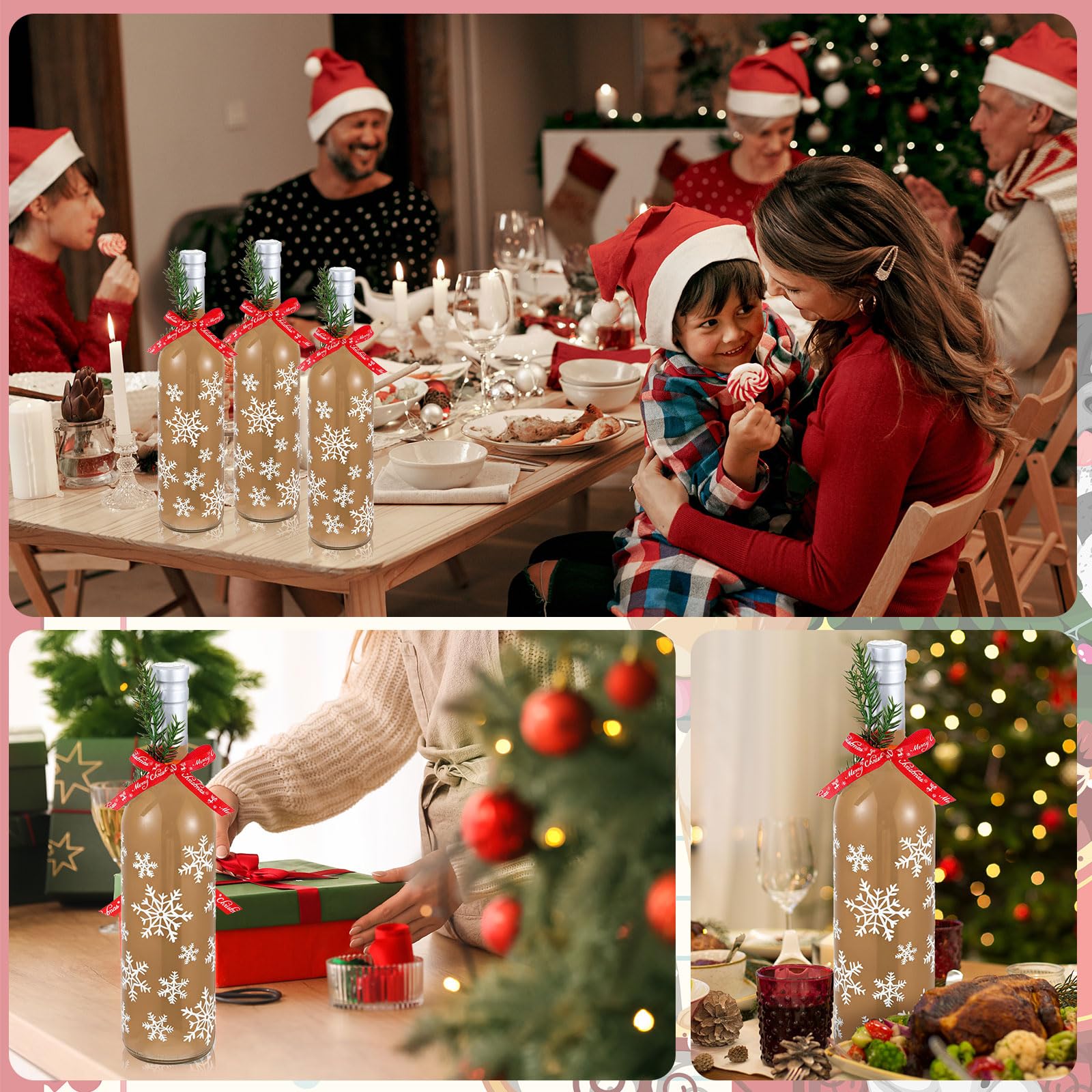 Ramas artificiales Mimorou para decorar botellas y regalos festivos.