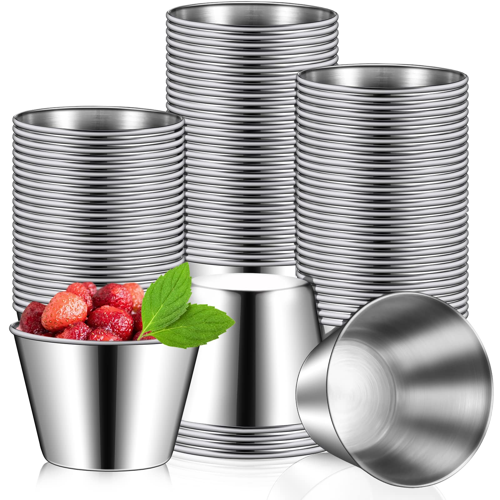 Ramequines metálicos Mimorou 65 ml para salsas, duraderos y aptos para servir.