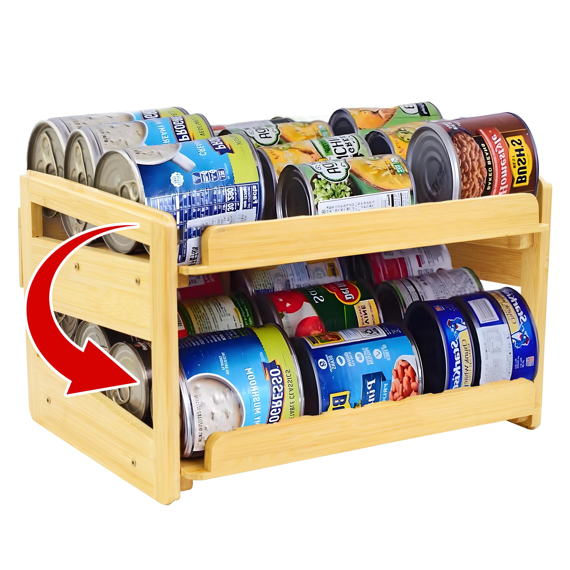 MinBoo organizador latas dos niveles, acceso rápido y orden.