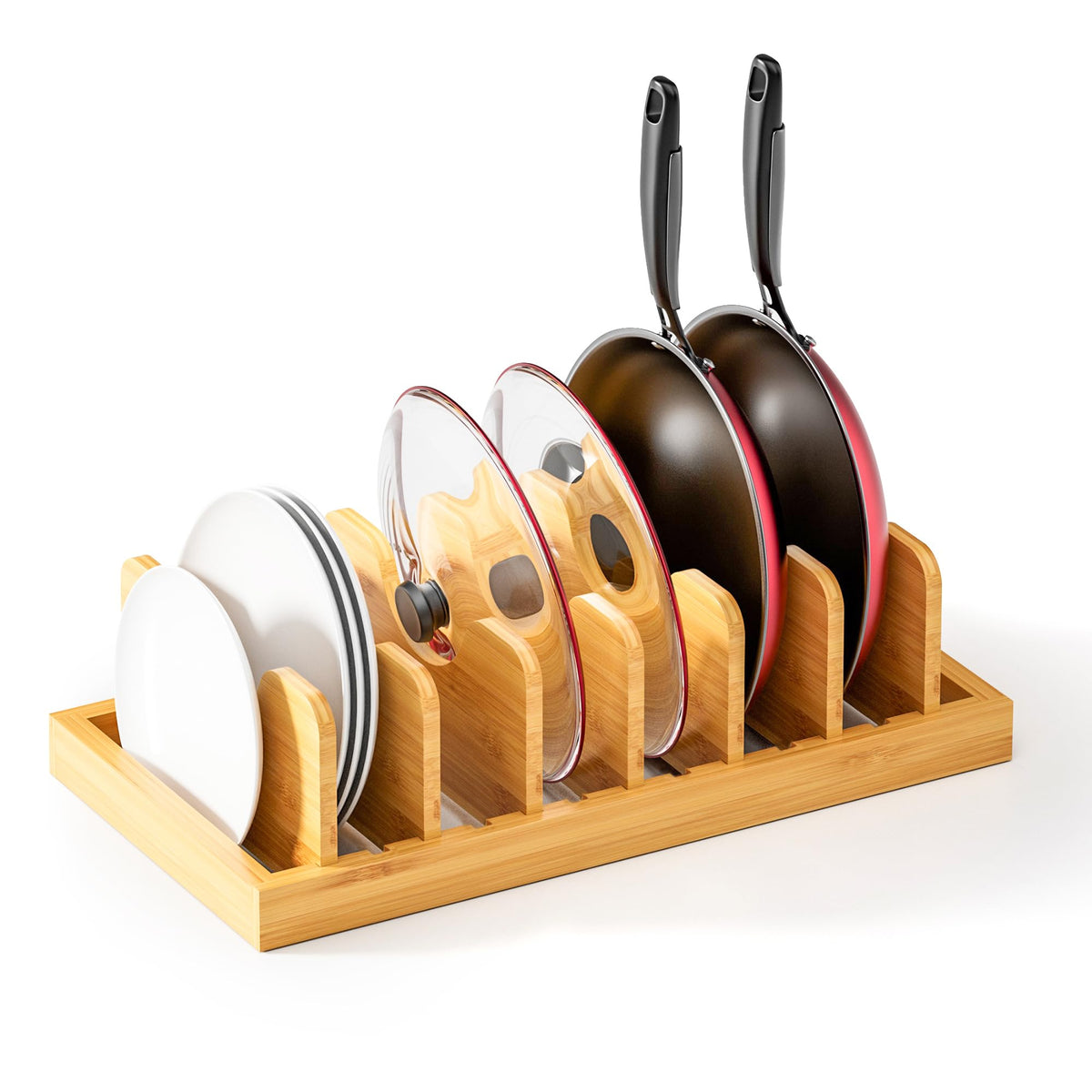 MinBoo Organizador de tapas de olla para maximizar espacio.