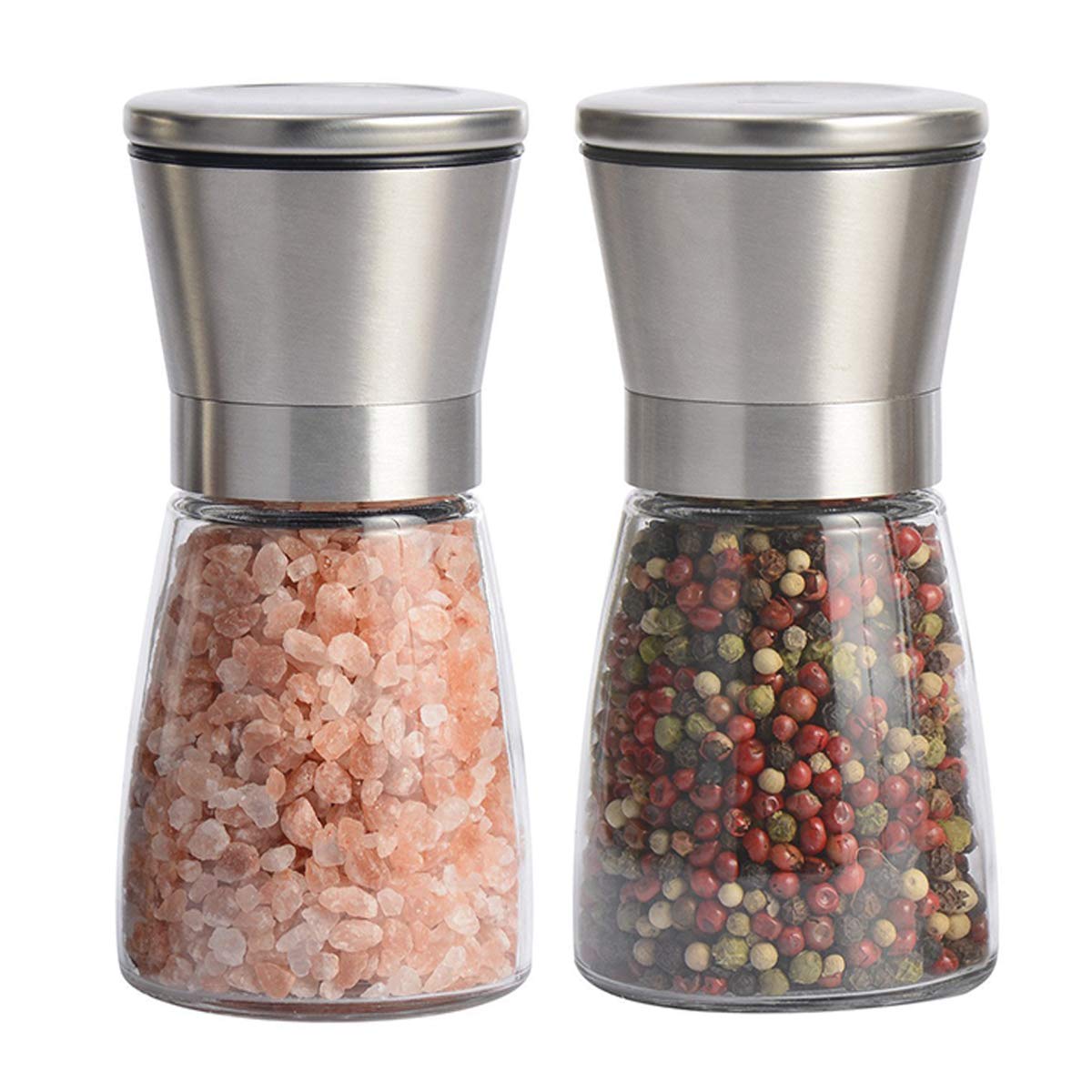 Molinillos Mincham en acero inoxidable para sal y pimienta, diseño elegante y duradero.