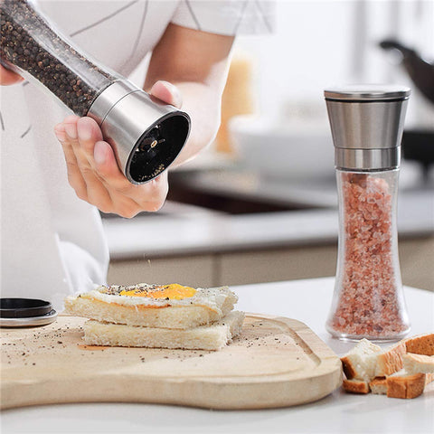 Mincham set de dos molinillos para mesa o cocina, diseño compacto.