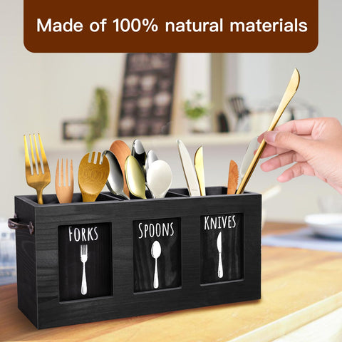 MINCORD caddy de cubiertos con asas metalicas, practico para servir en reuniones.