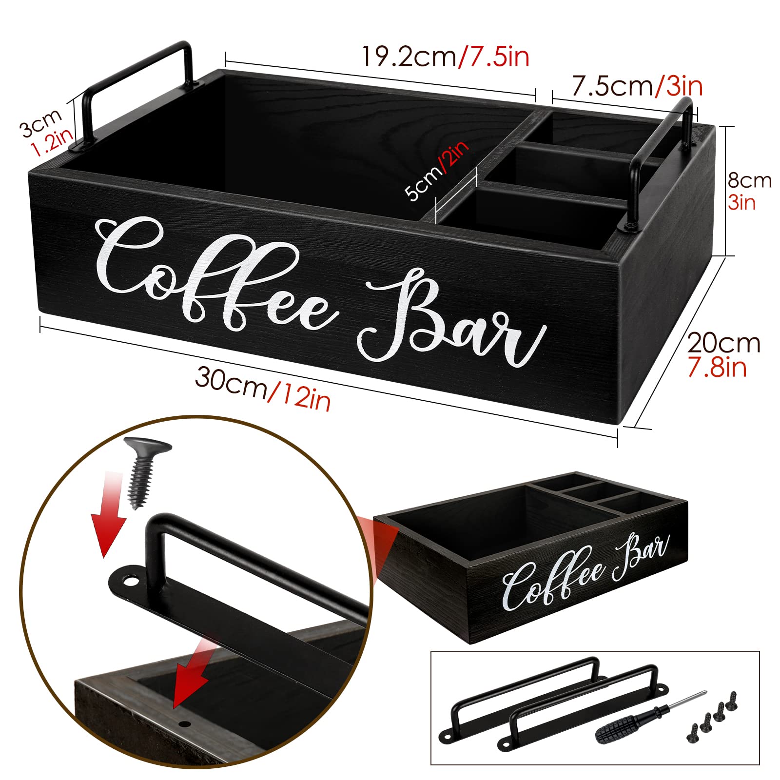 MINCORD cesta decorativa para café y té que mantiene los accesorios al alcance.