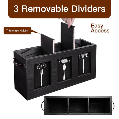MINCORD estante de cubiertos de madera para patio y comedor.