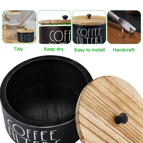 MINCORD portafiltros de madera, acabado rústico, complemento perfecto para encimera