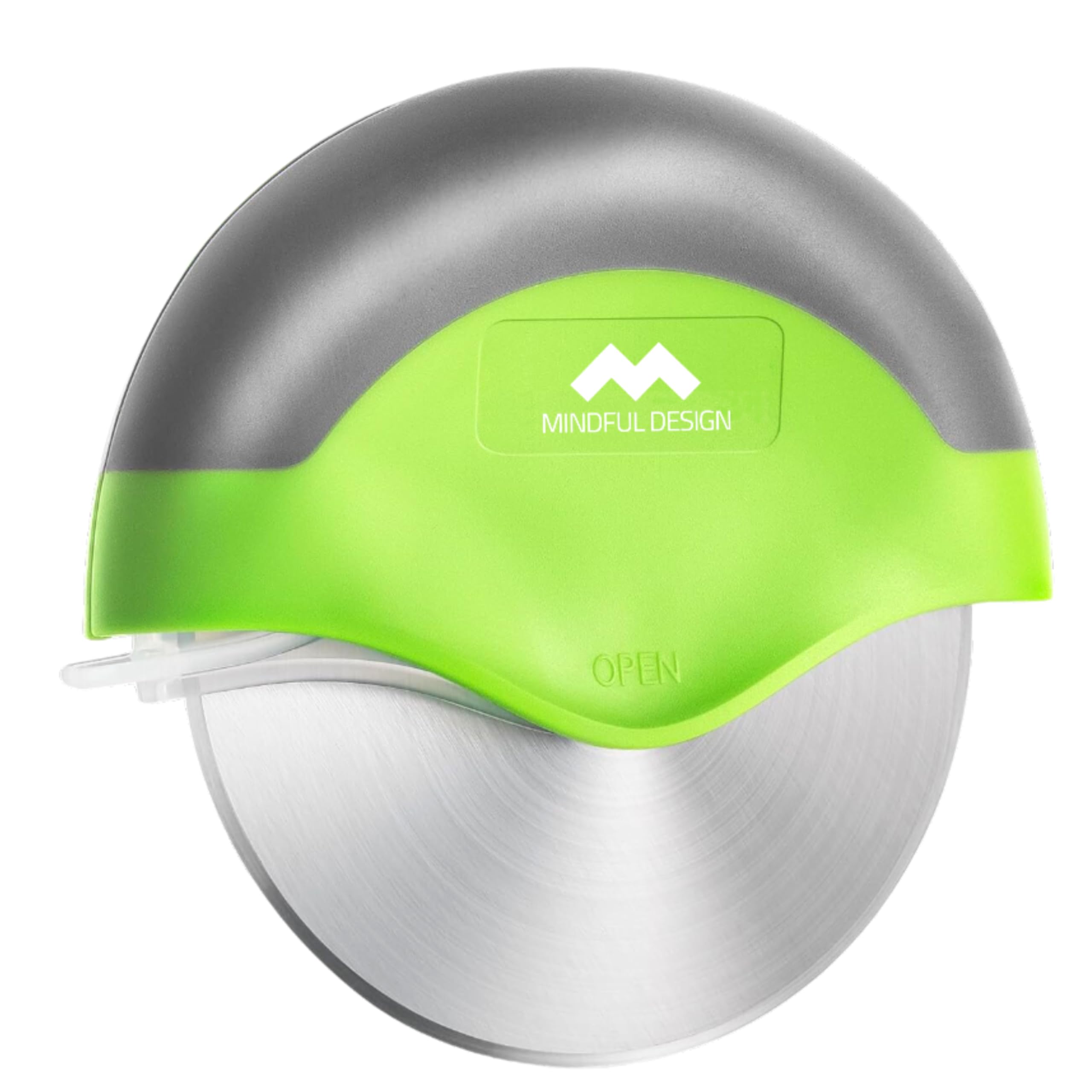 Mindful Design Cortador de Pizza: rueda afilada para rebanadas uniformes y rápidas