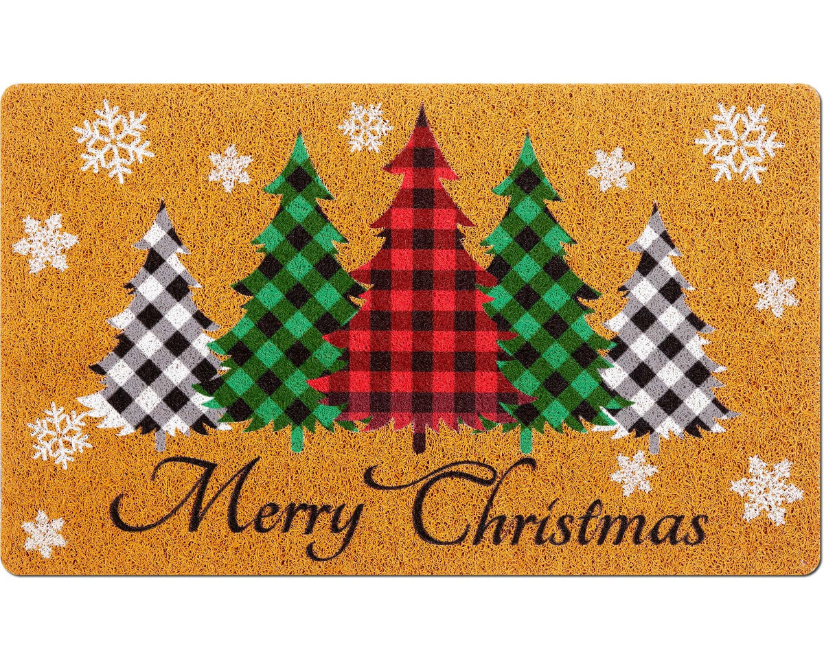 Mindsoft alfombrilla de bienvenida con gato y cuadros navideños, ideal para decorar la entrada.