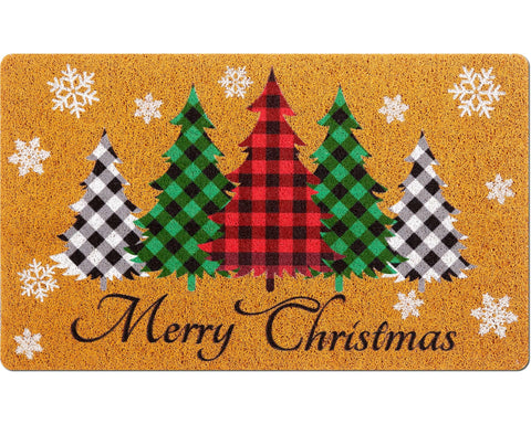 Mindsoft alfombrilla de bienvenida con gato y cuadros navideños, ideal para decorar la entrada.