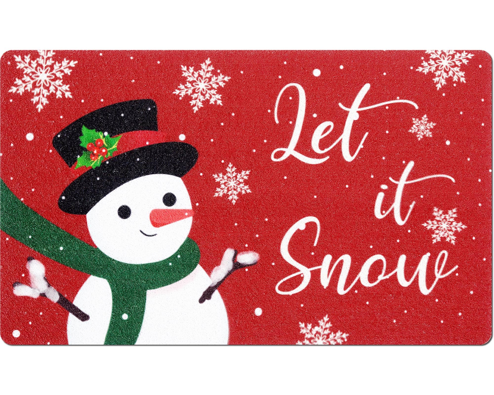 Mindsoft alfombra de bienvenida con muñeco de nieve para puerta, ideal para entrada festiva