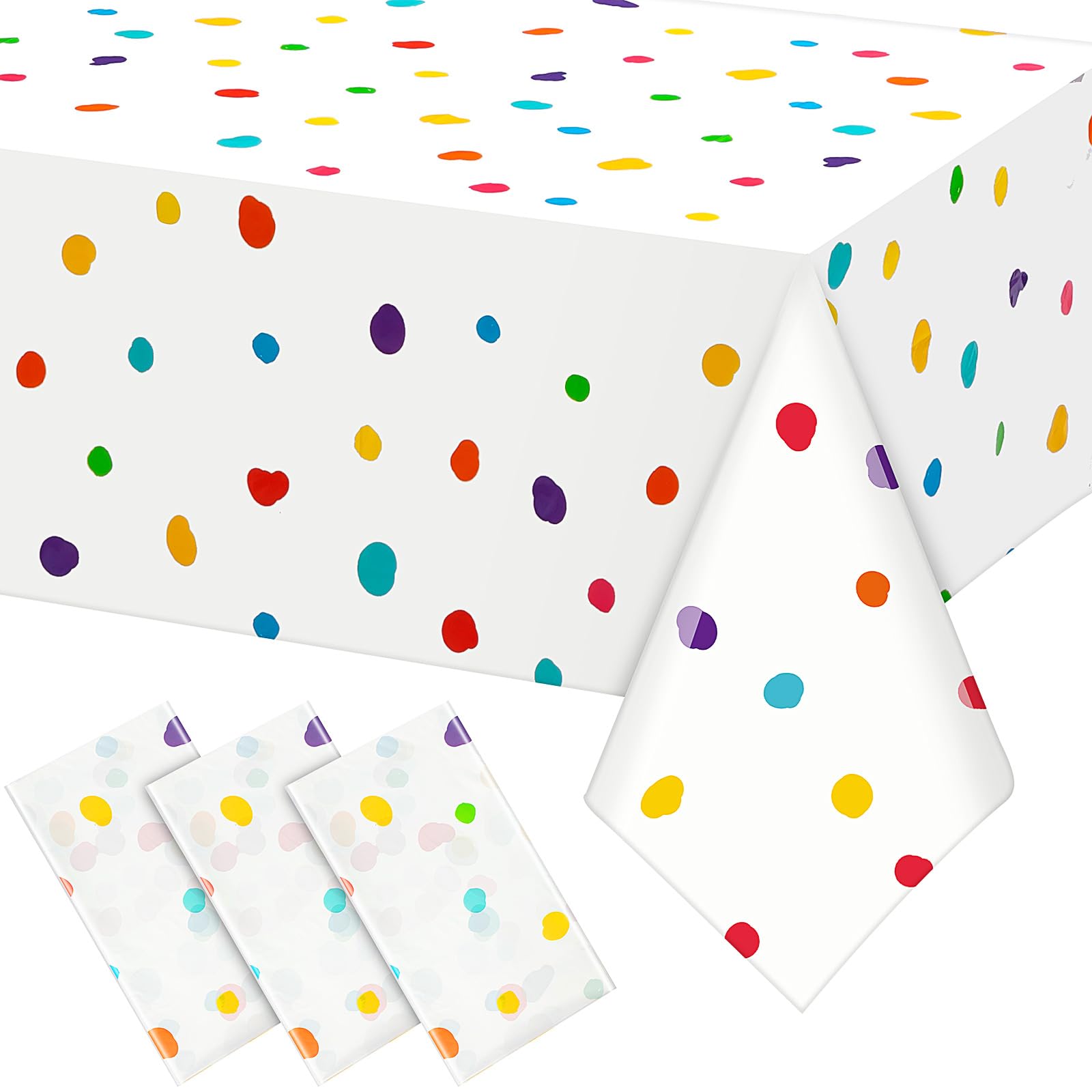 Mantel Mindsoft con puntos pintados multicolor ideal para fiestas
