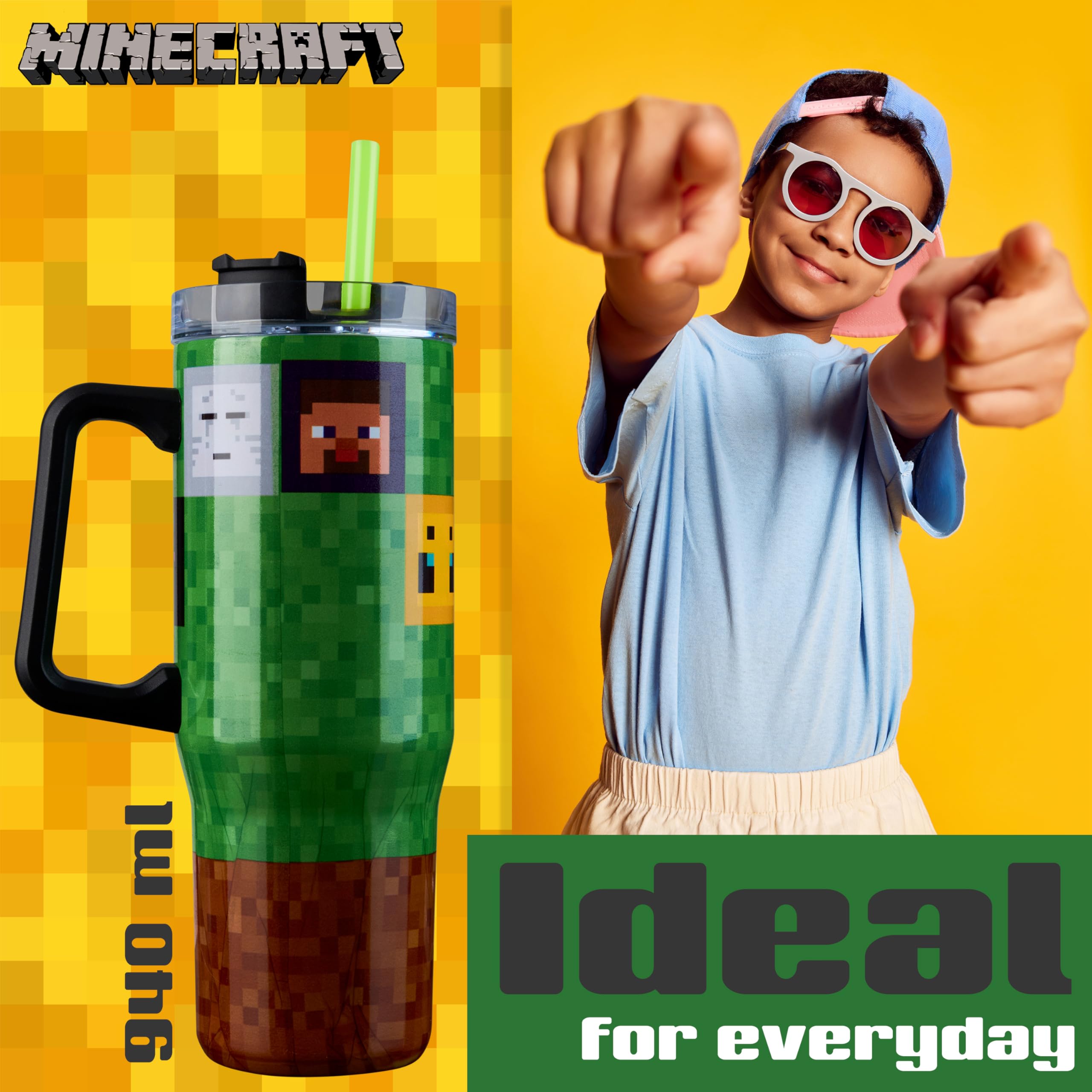 Minecraft doble pared aislante que mantiene la bebida fría o caliente.