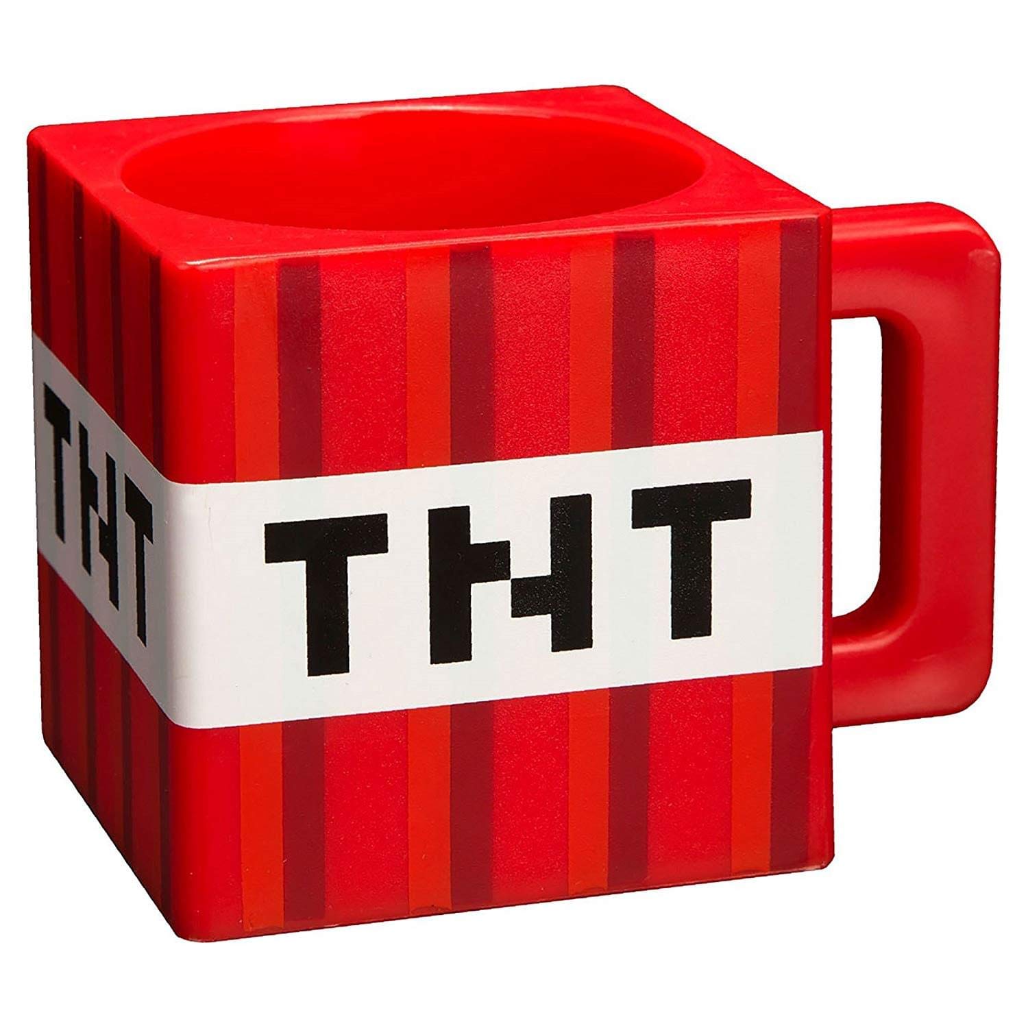 Taza Minecraft bloque TNT rojo de 290 ml, perfecta para bebidas temáticas y coleccionables.
