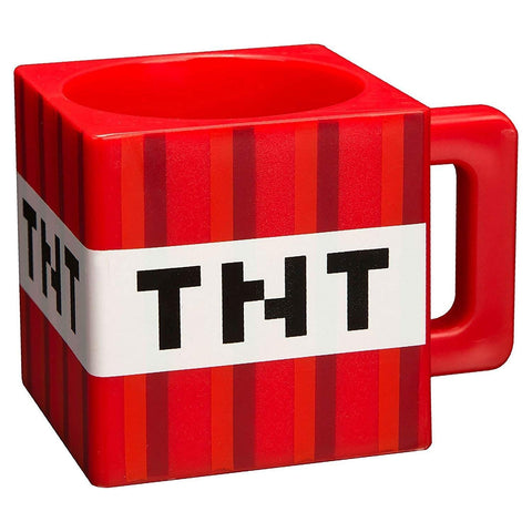 Taza Minecraft bloque TNT rojo de 290 ml, perfecta para bebidas temáticas y coleccionables.