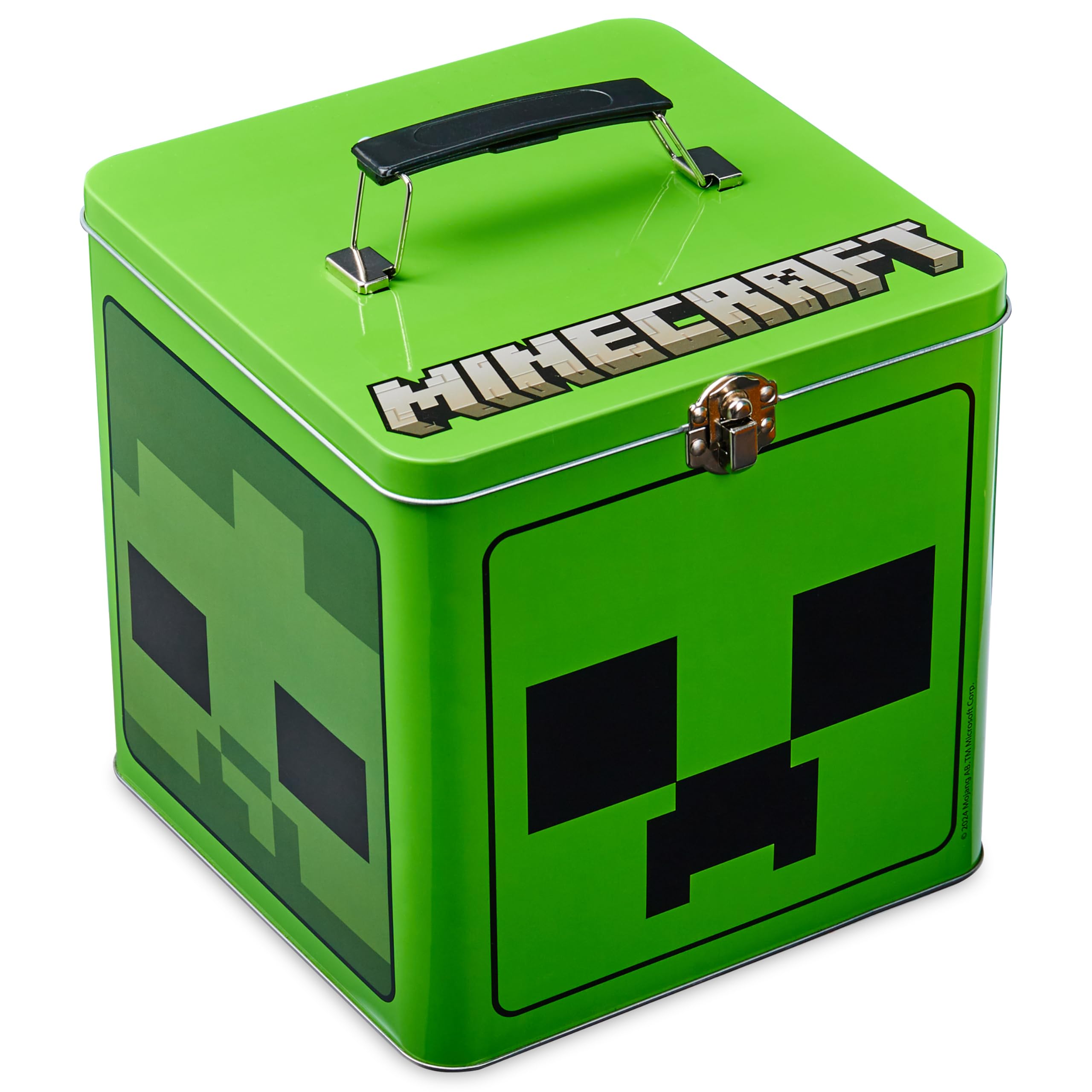 Minecraft: lata de galletas con cierre metálico para almacenamiento seguro.