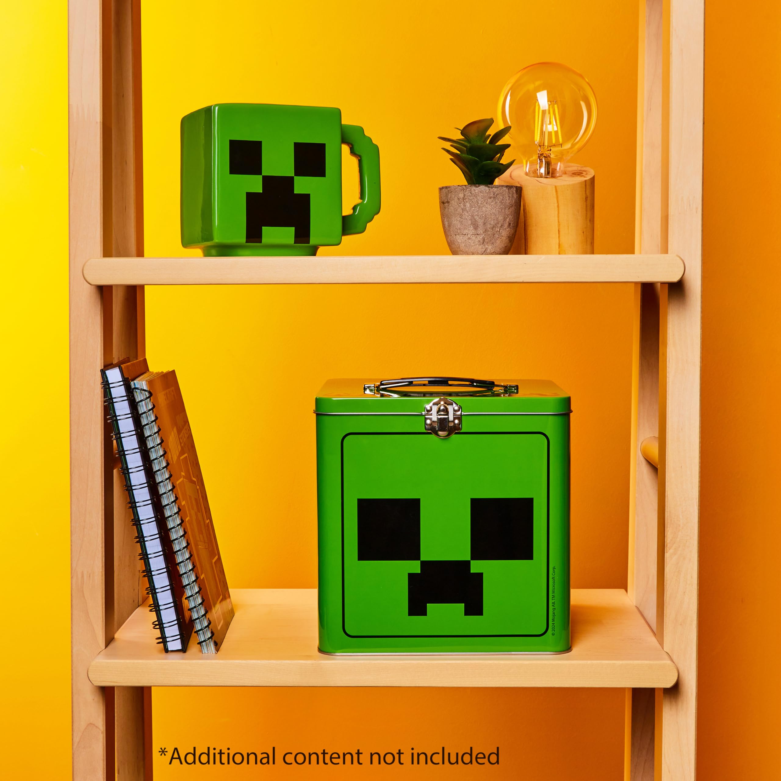 Minecraft: contenedor oficial para fans, con diseño inspirado en el juego.