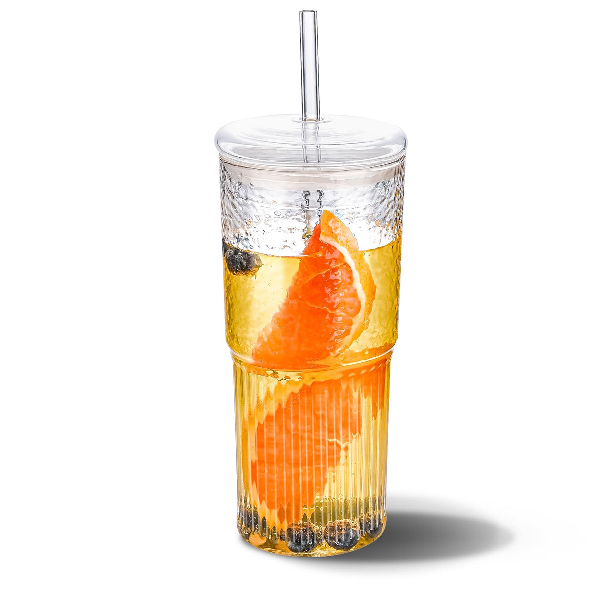 Vaso minghyzya 20 onzas con tapa y pajilla, ideal para bebidas frías y calientes.