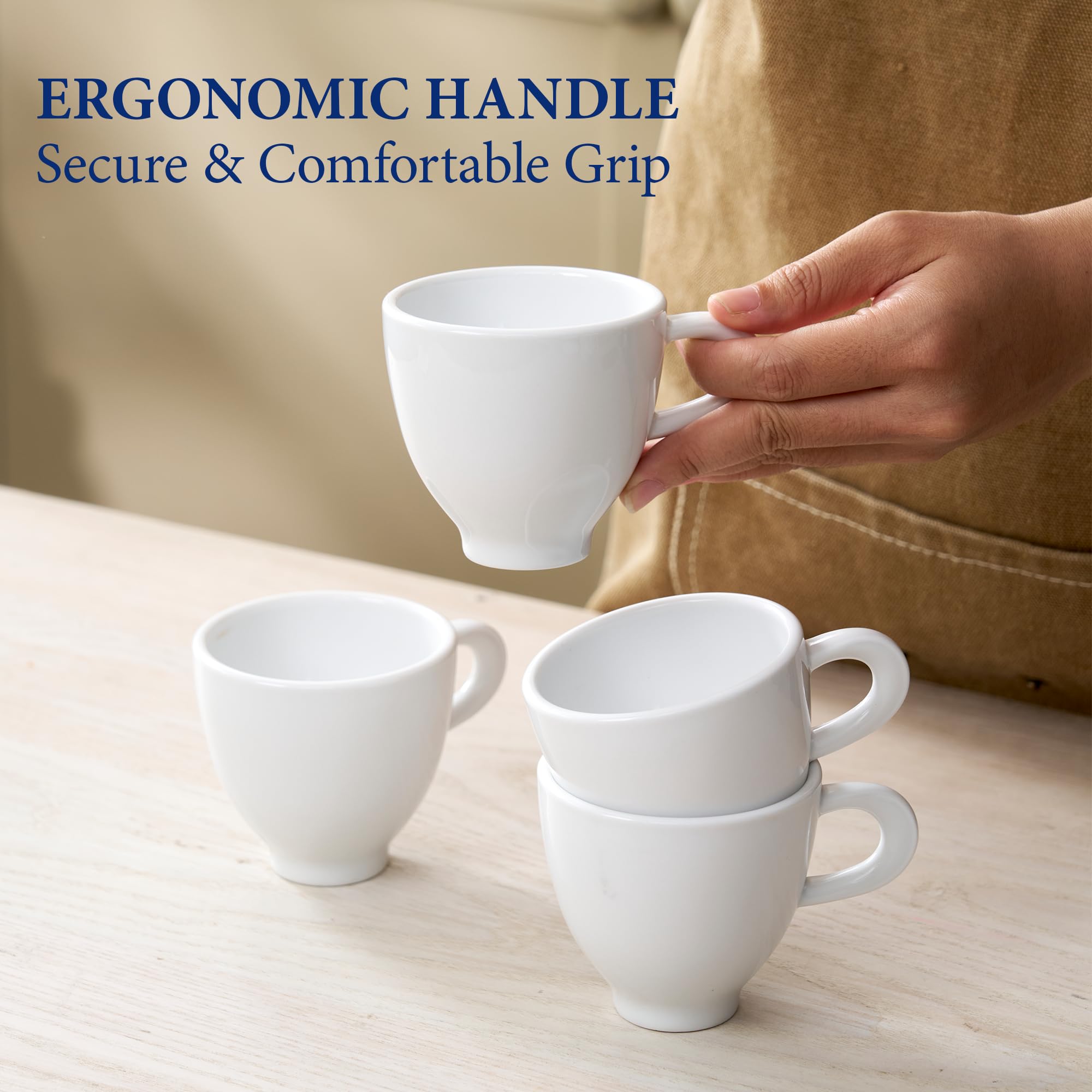 MINH LONG taza espresso porcelana, nano recubrimiento para brillo resistente.