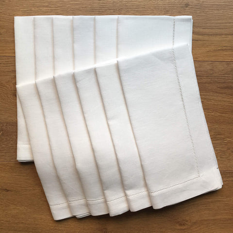 servilletas minhcraft hemstitch 20x20 en lino suave para cenas elegantes