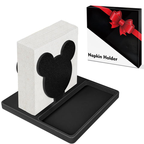 Mini Block Craft porta-servilletas orejas de ratón, vista frontal, ideal para la mesa