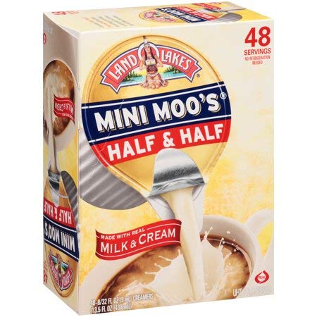 Mini Moo's Mitad y Mitad, porciones individuales, listas para café diario.