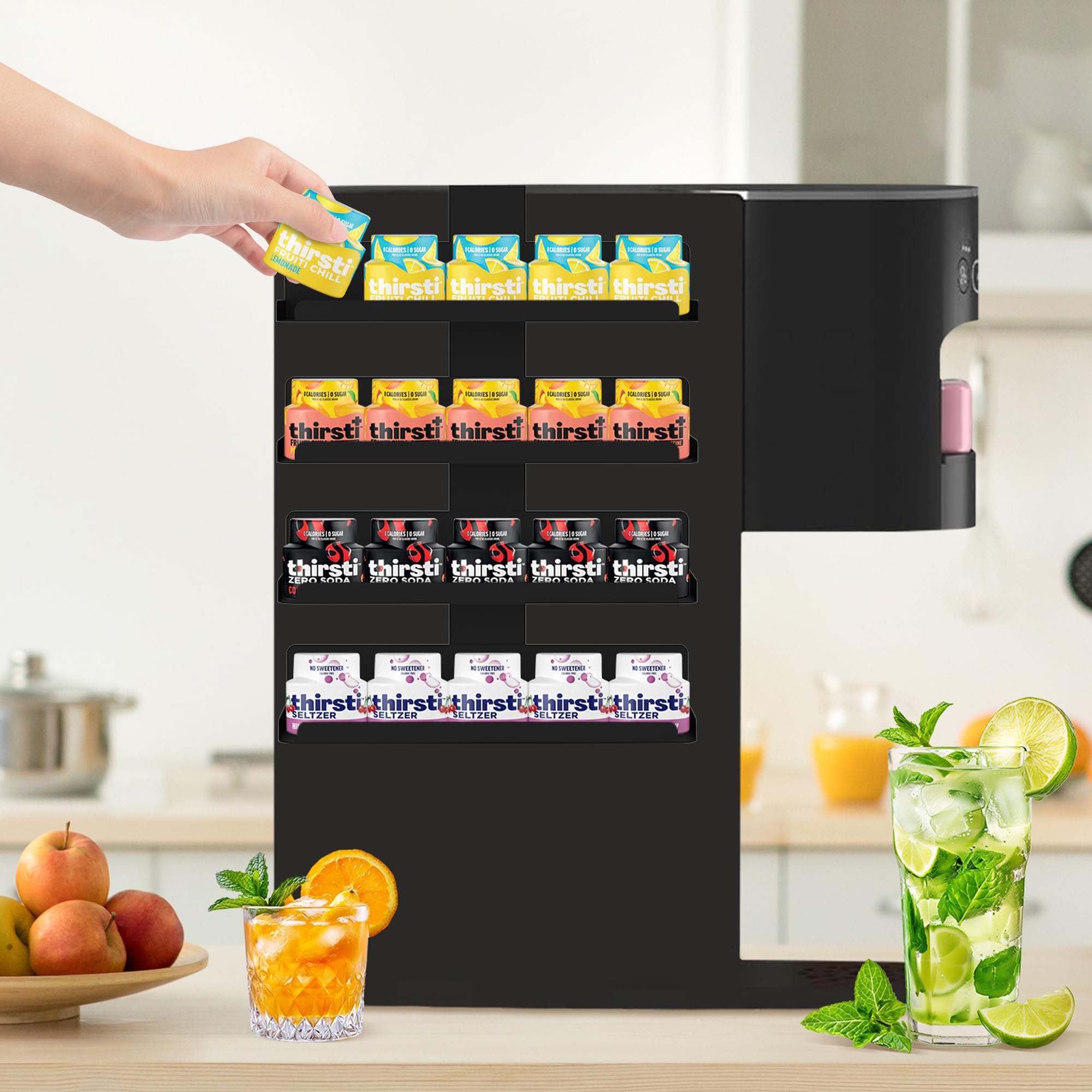 Portacápulas de sabores Minify para Ninja Thirsti con cuatro niveles, 20 cápsulas.