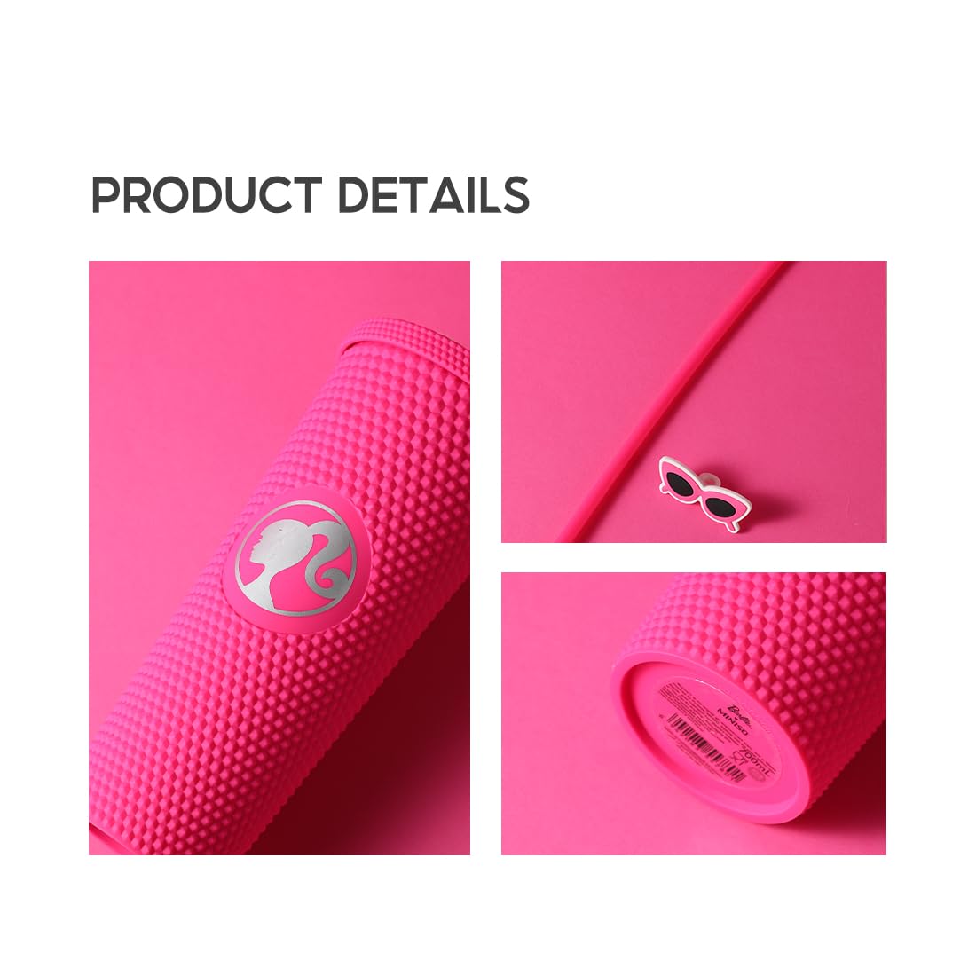 MINISO Barbie tumbler tachuelas, añade glamour para salidas y eventos.