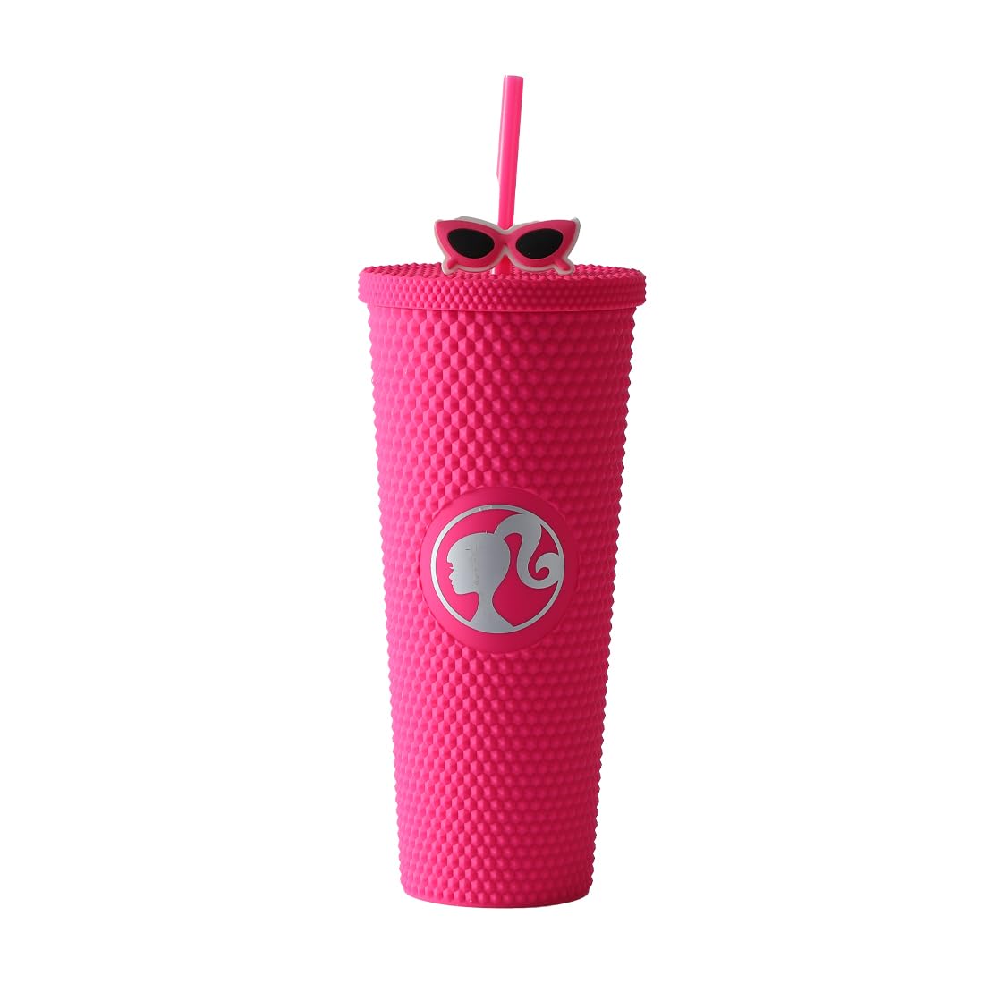 MINISO Barbie tumbler con tapa y pajilla, ideal para mantener bebidas frías por más tiempo.