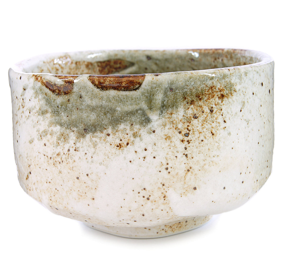 Tazón de matcha beige de Mino Ware, perfecto para ceremonias diarias