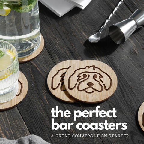 Posavasos de bambú duraderos y resistentes de Mint Bucket Brands.
