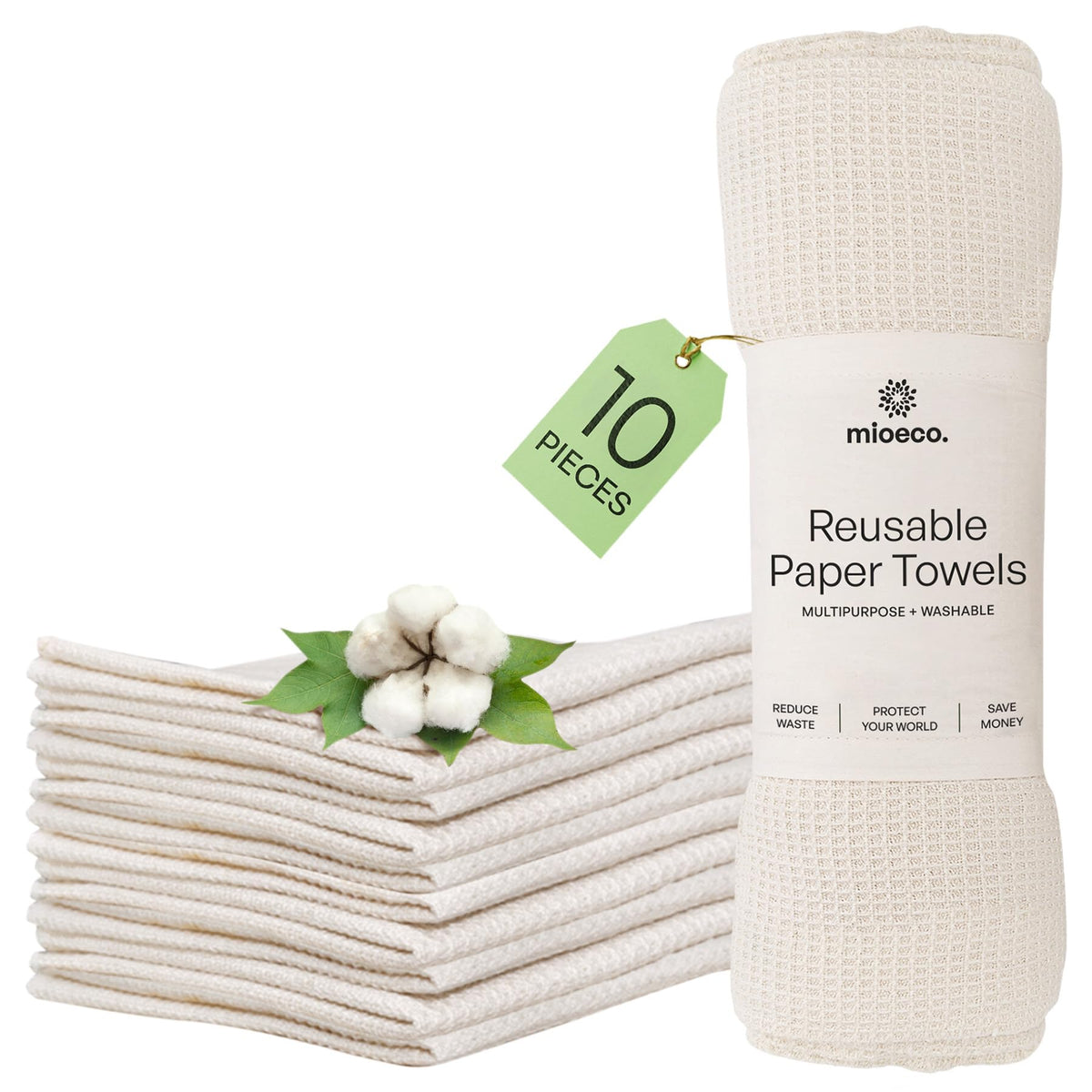 Toallas mioeco reutilizables con absorción superior para derrames diarios.