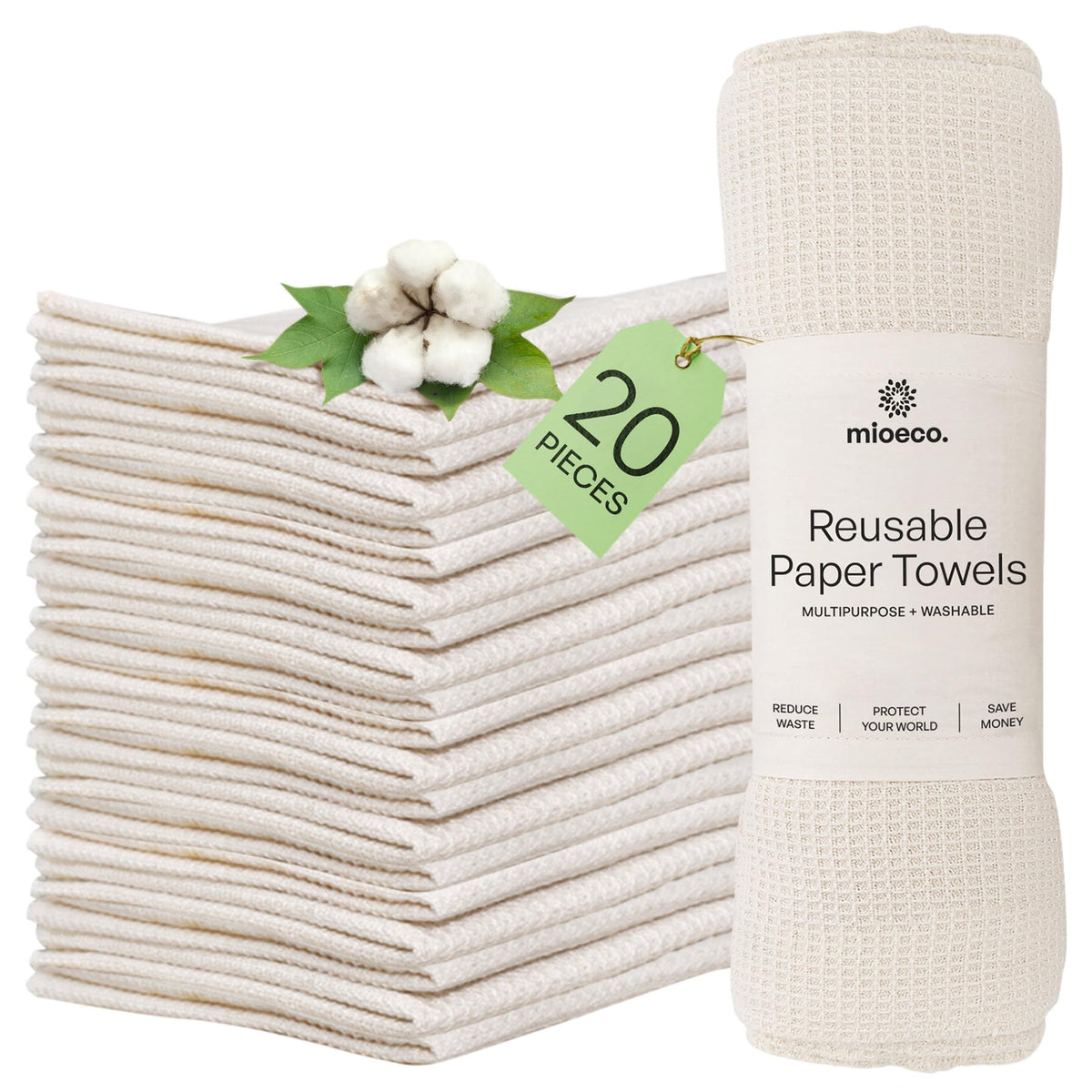 Mioeco toallas cocina reutilizables, absorben derrames con suavidad y protegen las superficies.