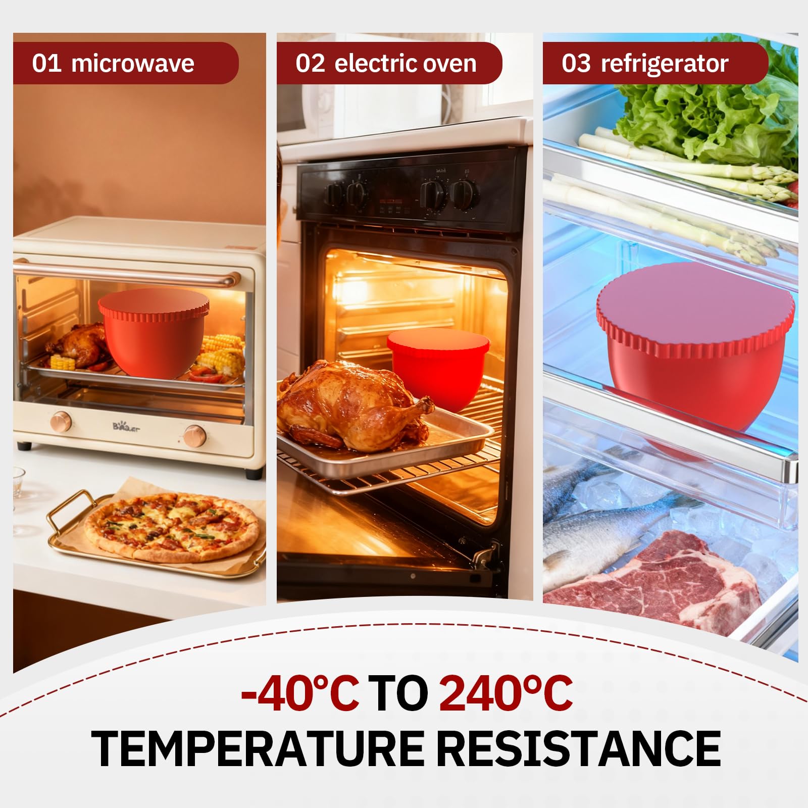 Miosruru silicona resistente a temperatura 5qt para hornear y mezclar.