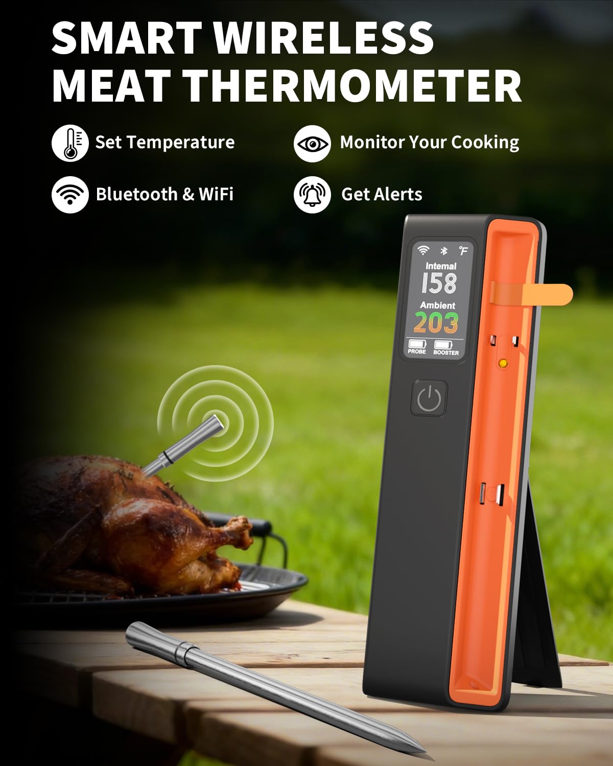 Miouca sensor ambiental para monitorizar la temperatura ambiente de cocción.