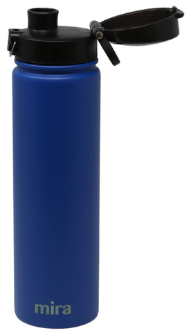 MIRA Botella 24 oz Azul Espacio, tapa y cierre para evitar filtraciones.