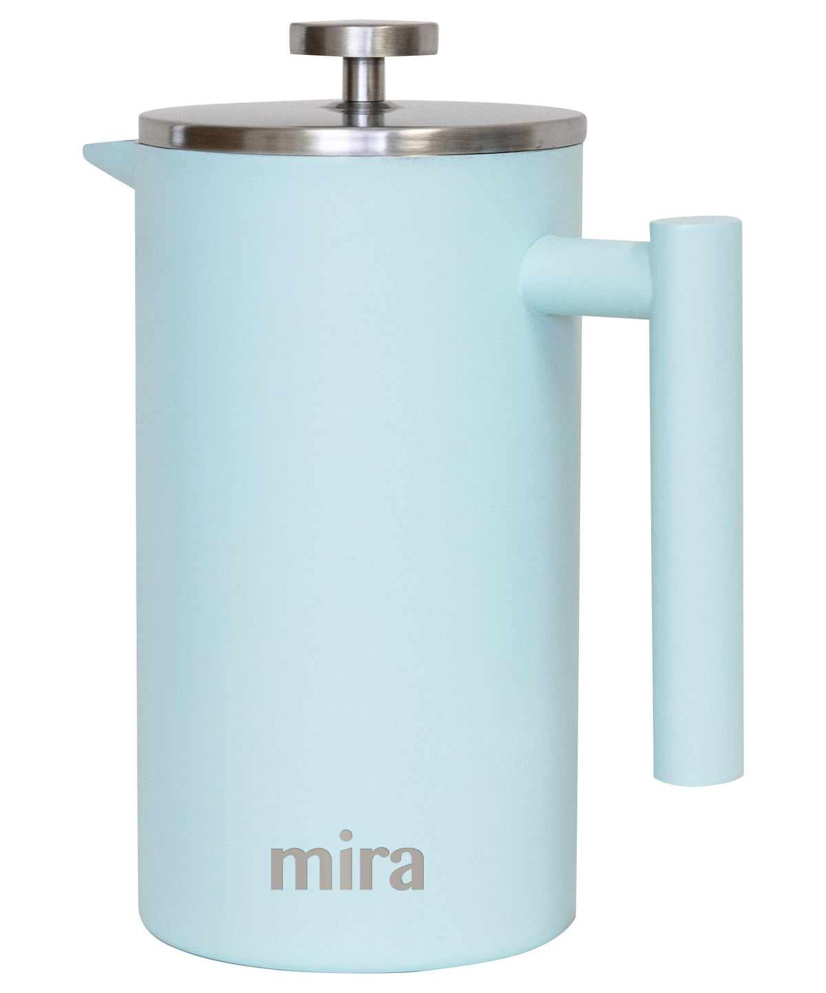 MIRA prensa francesa 20oz, interior de acero inoxidable, maximiza durabilidad.