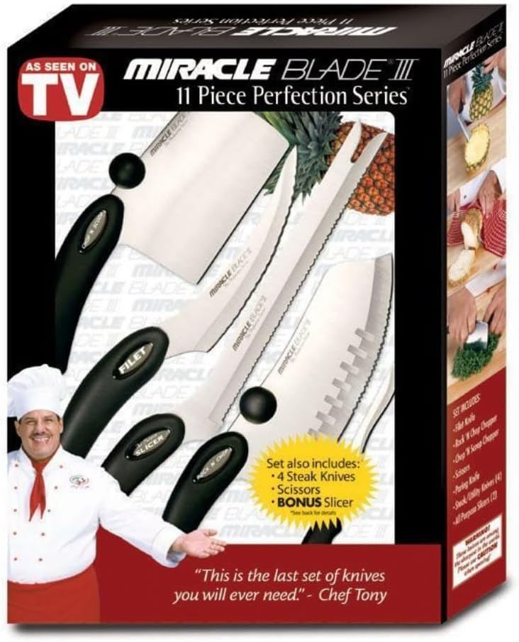 Miracle Blade III: conjunto de 11 cuchillos para versatilidad en la cocina