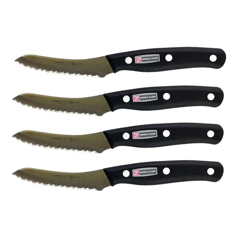 Miracle Blade IV cuchillos serrados para bistec con filo estable para cortes precisos