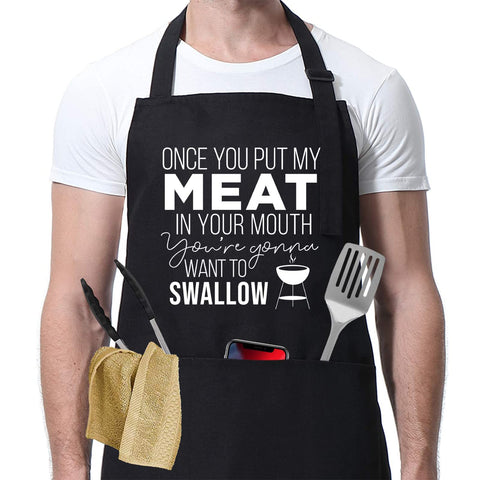 Delantal Miracu para hombre con bolsillos, práctico para cocinar y parrilla.