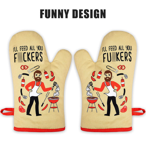 Miracu guantes horno con diseño masculino, resistentes y flexibles para asar seguro