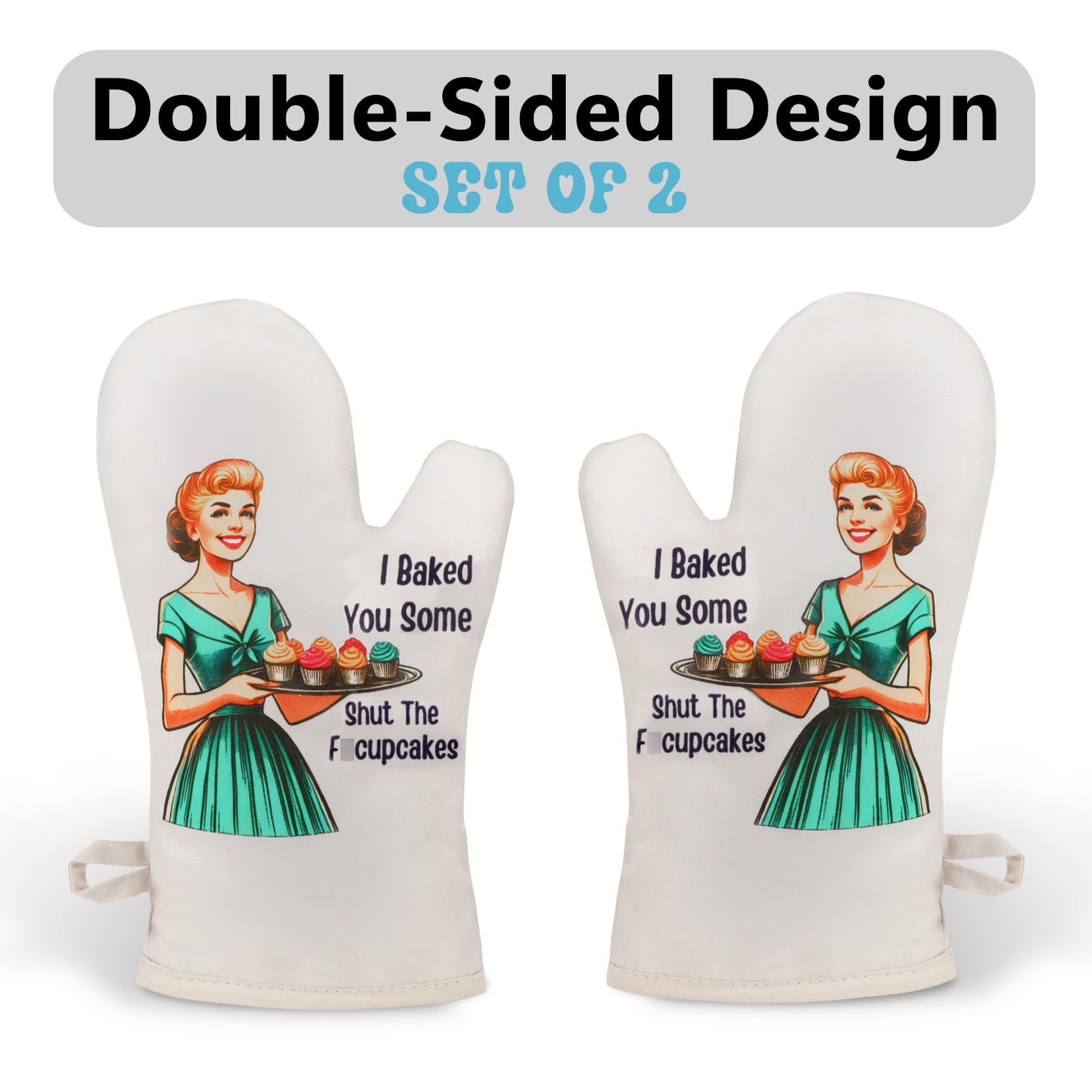 Guantes para horno Miracu, vista posterior, regalo perfecto para cocineras creativas