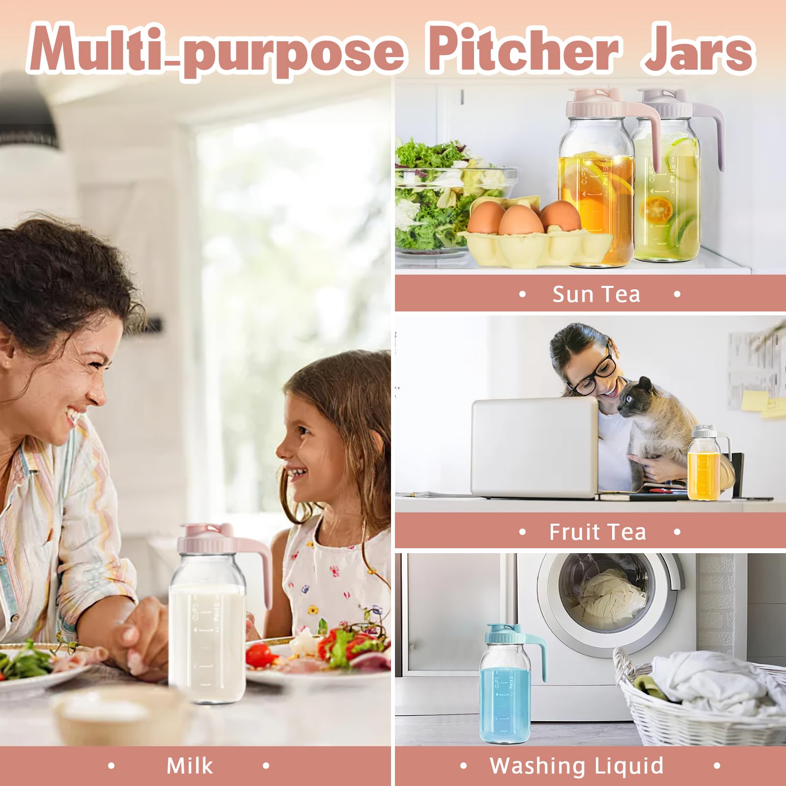 Miradexic Jarra Mason diseño clásico para cualquier mesa.